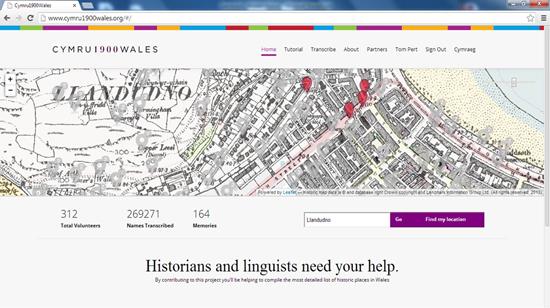 Cymru1900Wales.org homepage